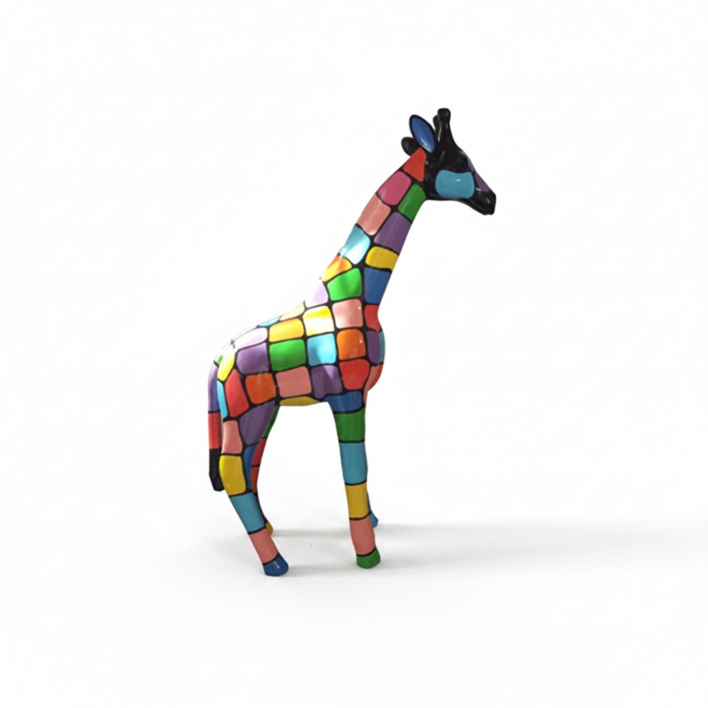 Moderne Figur Giraffe Kunststoff Skulptur Dekoration 50cm Deko