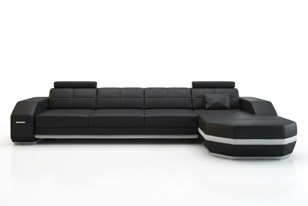 Moderne Flackschiff Wohnzimmer Sofa Couch Garnitur Polster