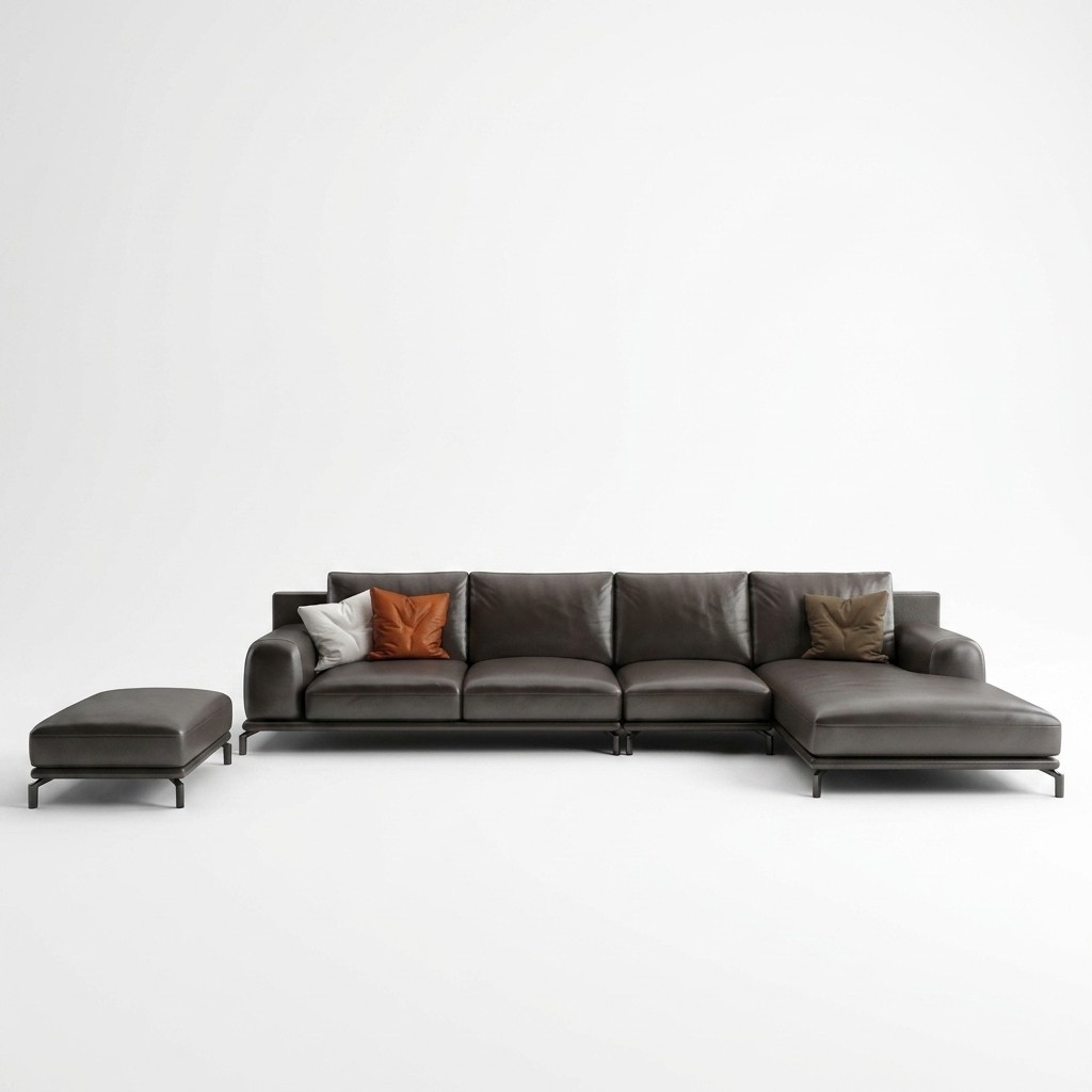 Moderne Sofa Eckgarnitur L Form Polster Dekor Sitz Ecke Couch + Hocker