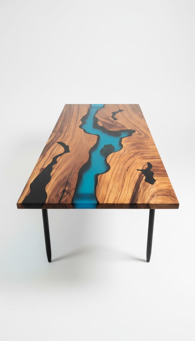Esszimmertisch aus Holz Moderne Tische Esstisch 220x90 Epoxid