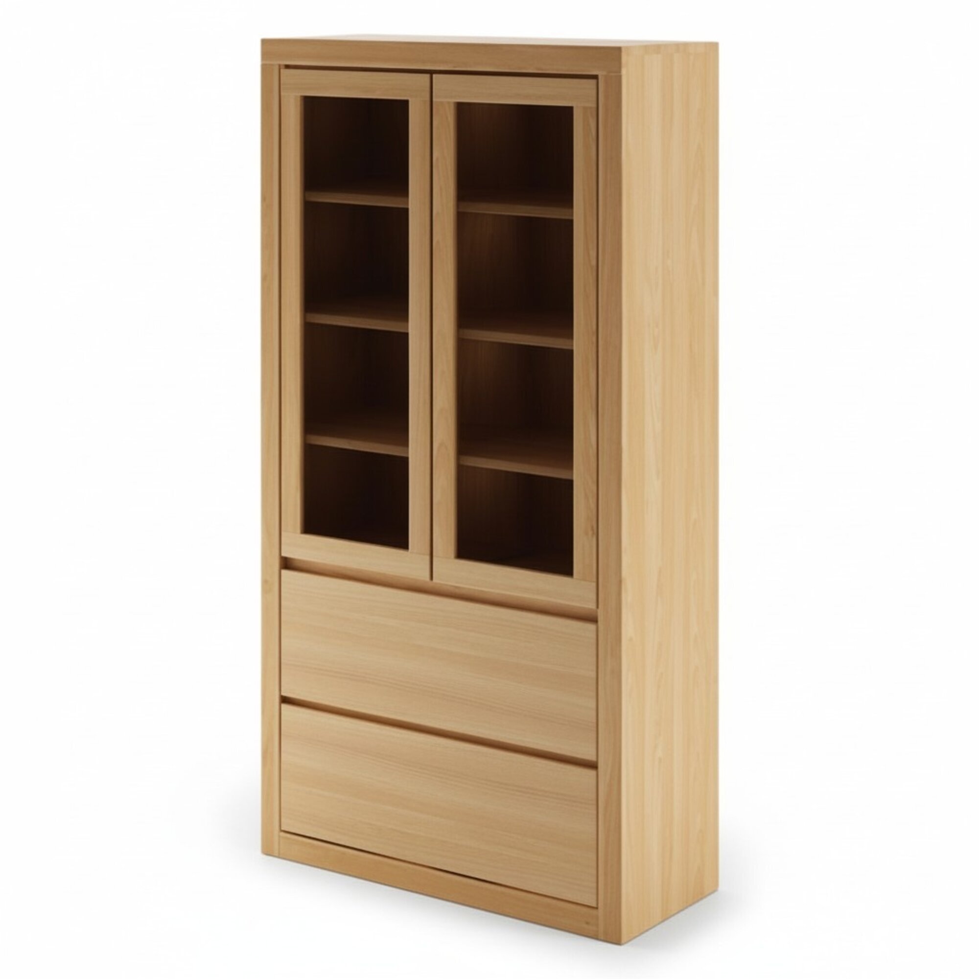 Moderne Vitrinen Schrank Vitrine Handarbeit Vollholz Schränke Massiv Holz Eiche