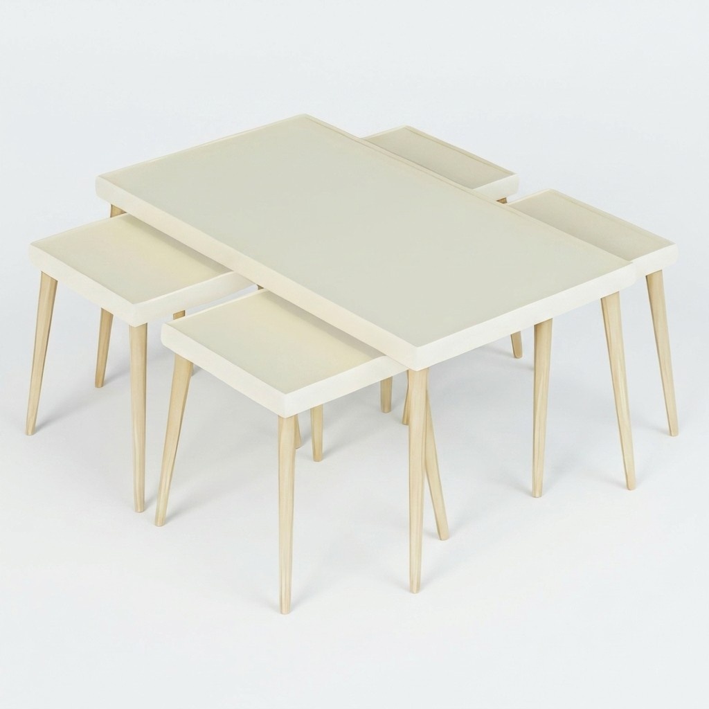 Moderner Beistelltisch aus Holz in Beige mit elegantem Design