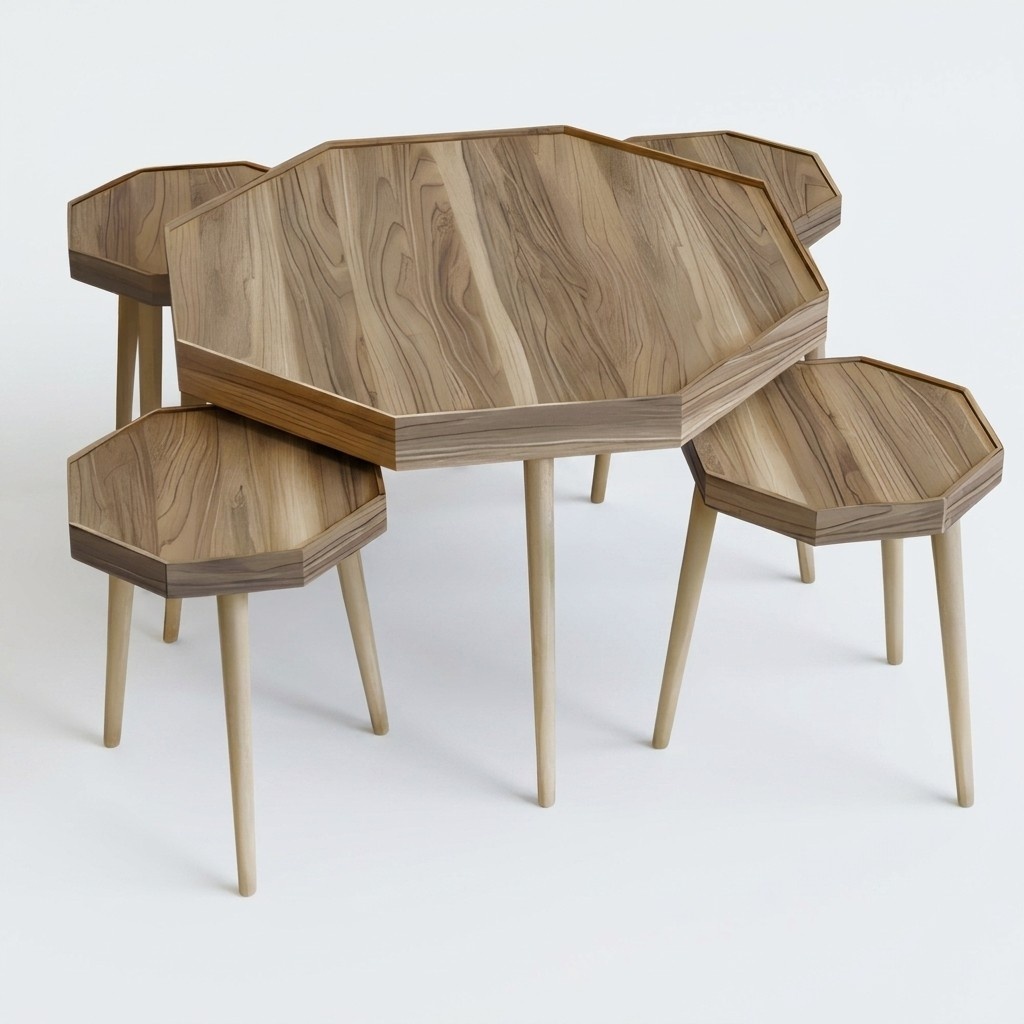 Moderner Beistelltisch aus Holz in Beige