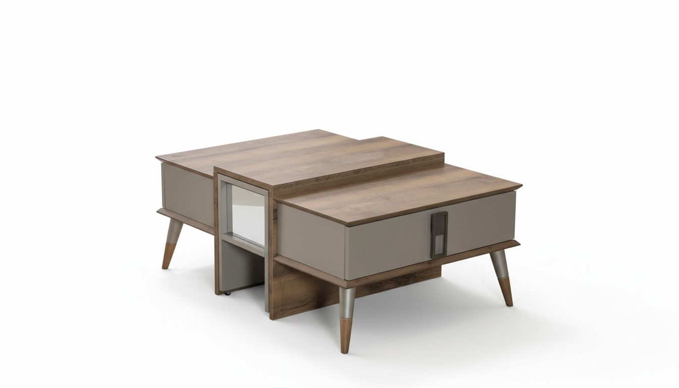 Moderner Brauner Couchtisch Kaffetisch Designer Sofatisch Beistelltisch