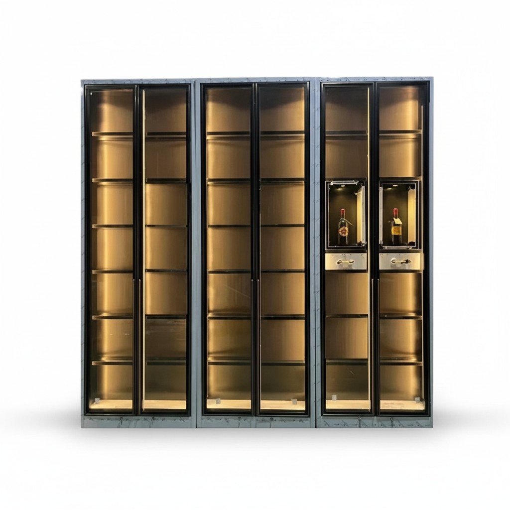 Moderner Edelstahl-Weinschrank mit Dual-Zone-Temperaturregelung in
