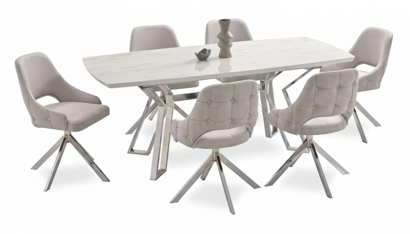 Moderner Esstisch 6x Stühle Designer Luxus Esszimmer Möbel Essgruppe