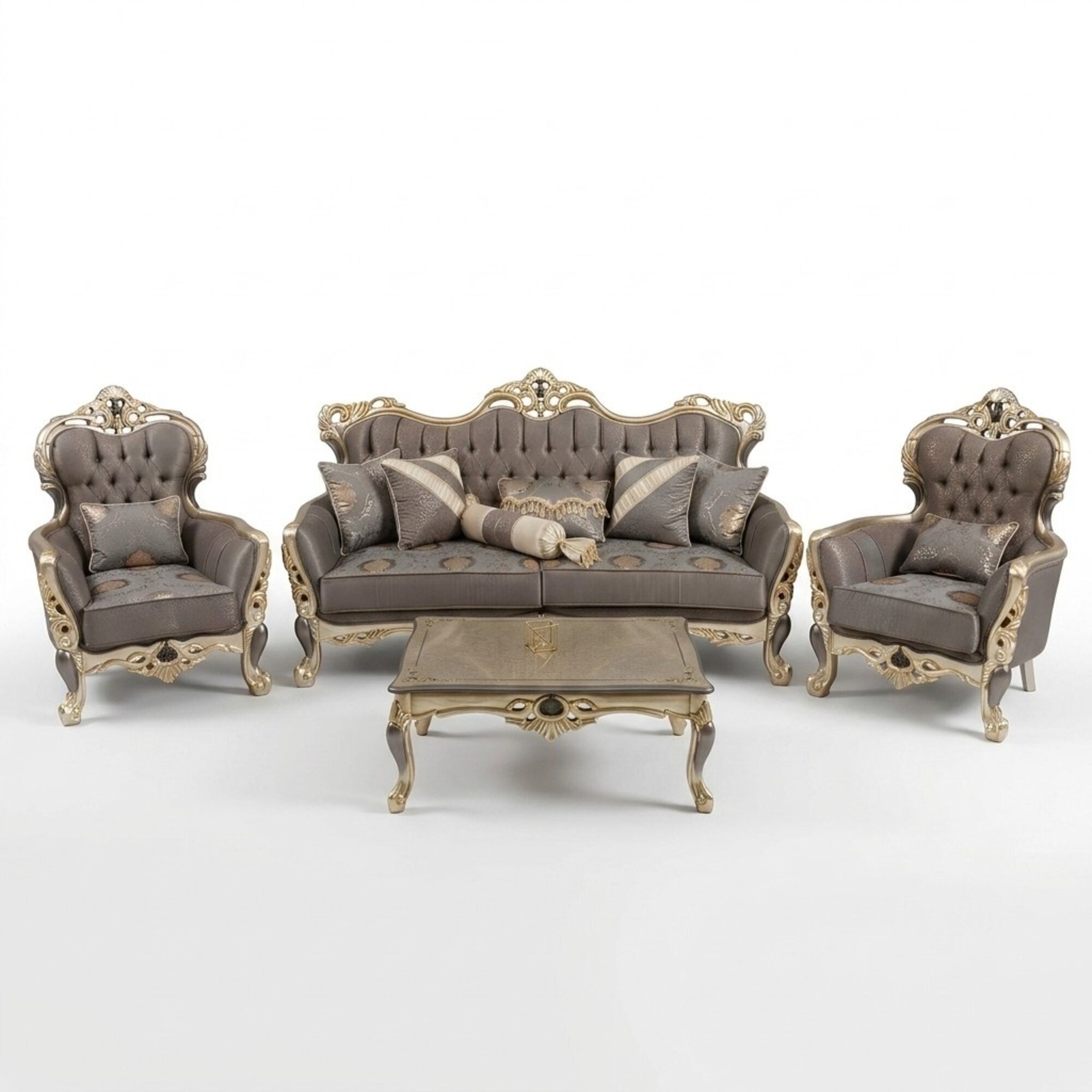 Moderner Sofagarnitur set 3 Sitzer Sofas 2x Sessel Couchtisch Wohnzimmer set