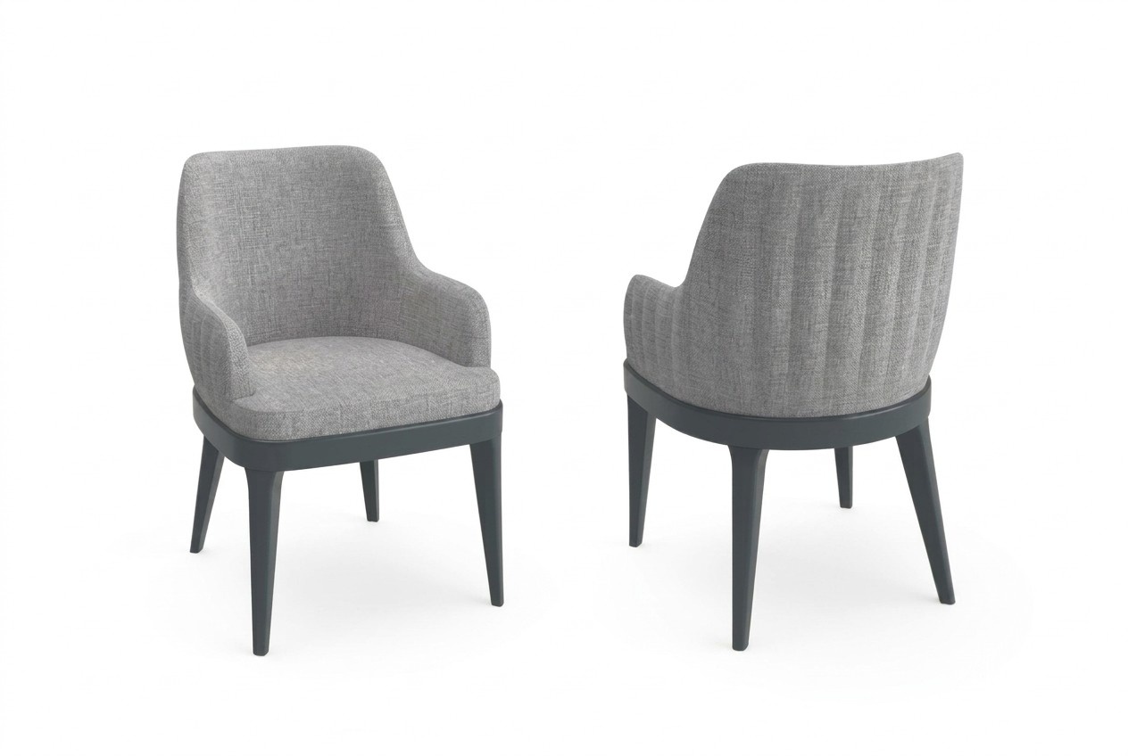 Moderner Stühle Stoff Holz Design Stuhl Lehnstuhl Luxus Polster Textil