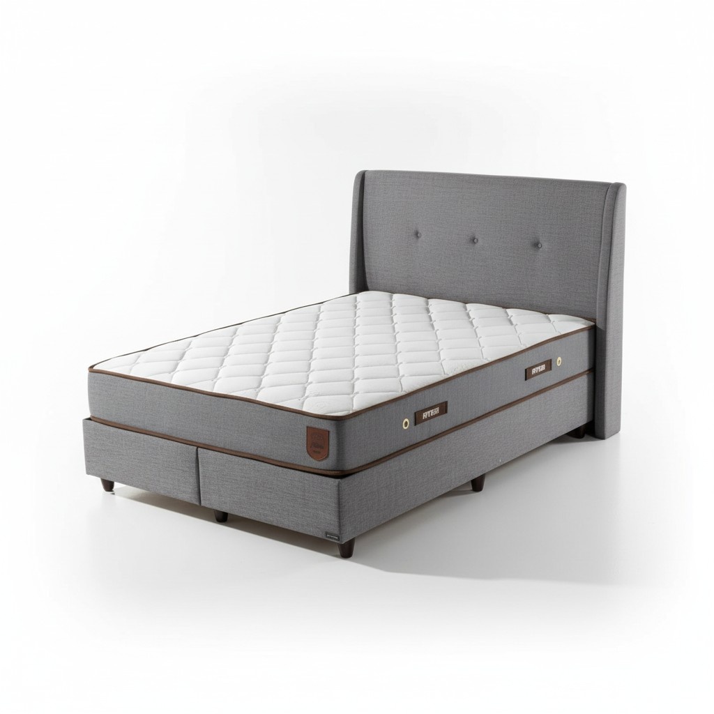 Modernes Bettgestell Hochwertiges Metall mit elegantem Design und Kopfteil