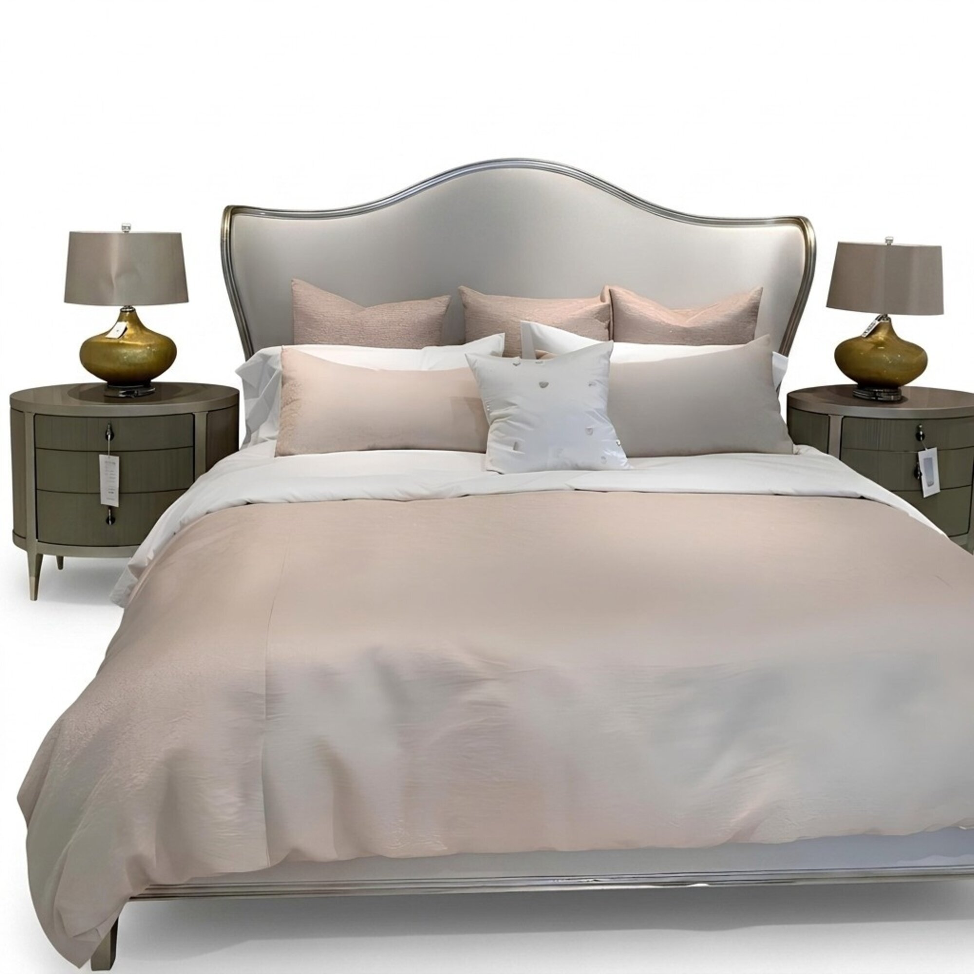 Modernes Designer Holz Bett Schlafzimmer Edles Polster Möbel Doppel Betten Neu