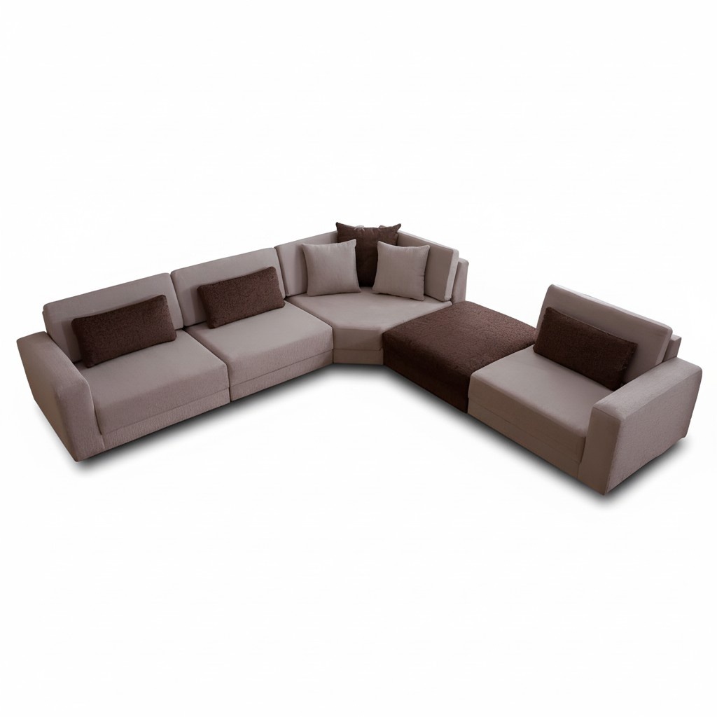 Modernes L-Form Sofa Wohnzimmer Polstercouch Stoffsofa Designer Möbel