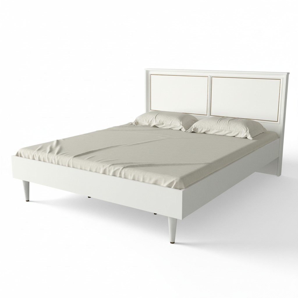 Modernes Polsterbett Bett Betten Bettgestell Doppelbett 160x200 Weiß Ehebett