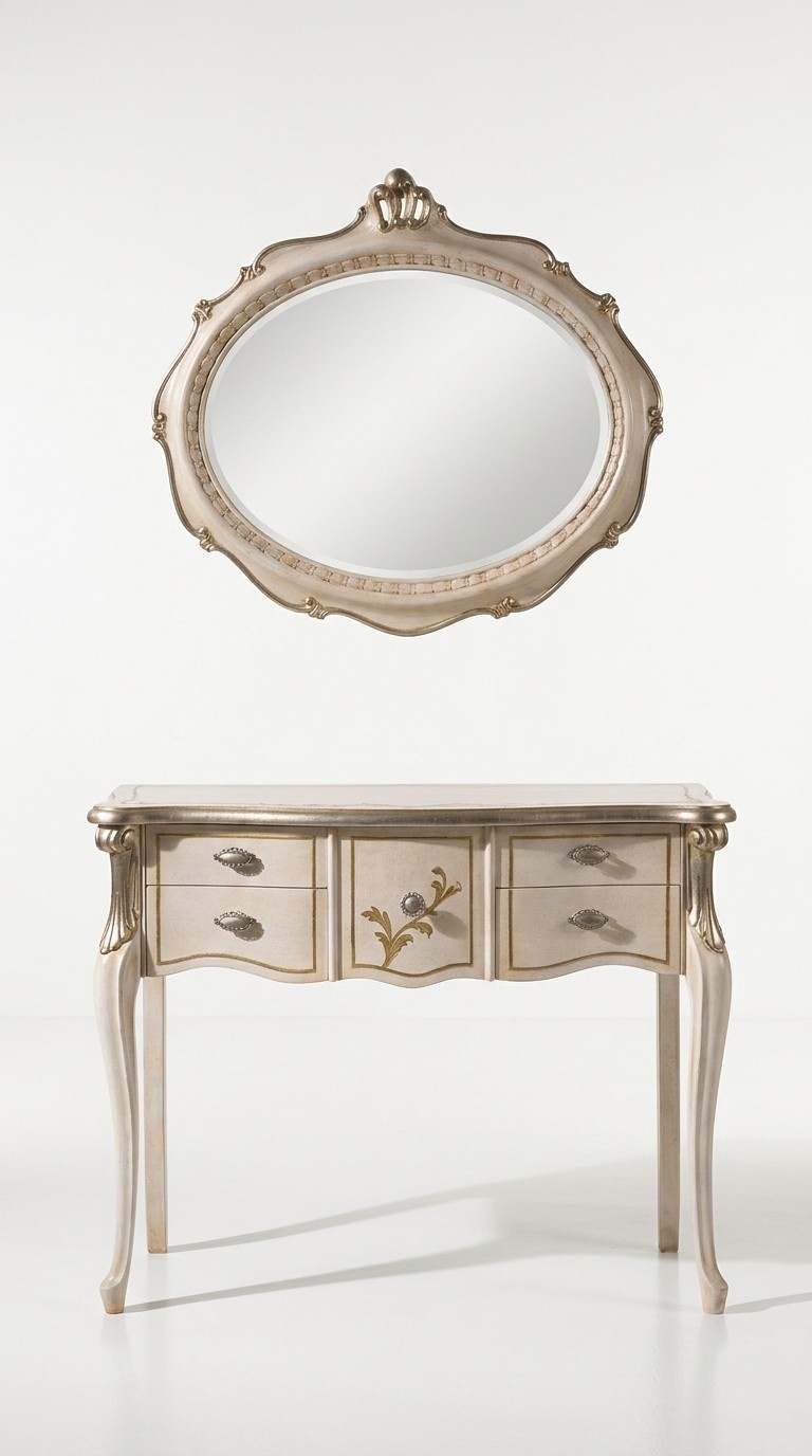 Möbel Stil Barock Konsolentisch Wandtisch Tisch Sideboard Klassischer Echtholz
