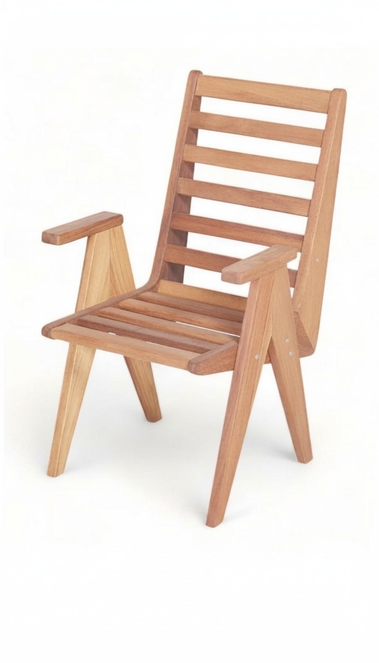 Naturholzstuhl Stuhl Sessel Stühle Outdoor Möbel Garten Sessel Relax Balkon