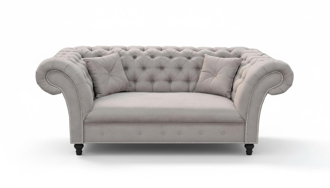 Neu 2 Sitzer Chesterfield Polster Couch Stoff Couchen Sofa Sitz Garnitur