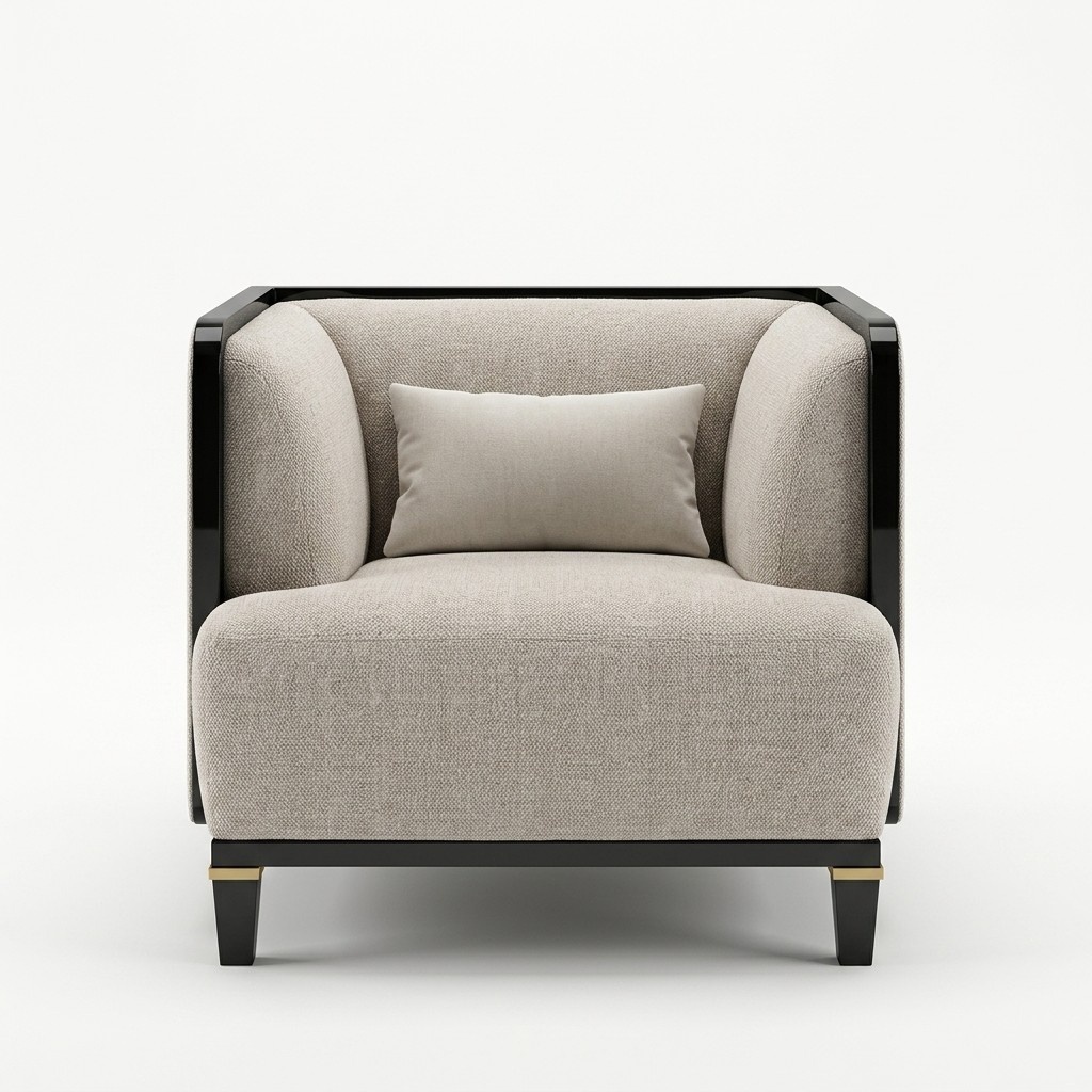 Neu Modern Möbel Wohnzimmer Sessel Designer Einrichtung Weiß Polstersitz