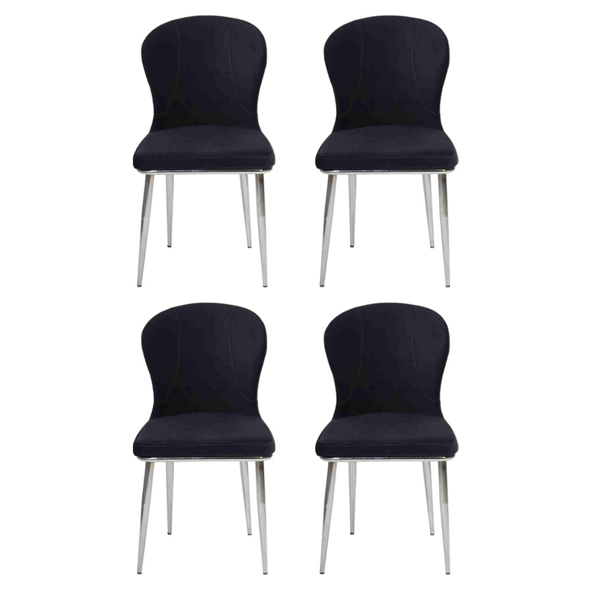 Gruppe Set 4x Sessel Stuhl Design Stoff Polster Stühle Esszimmer Textil