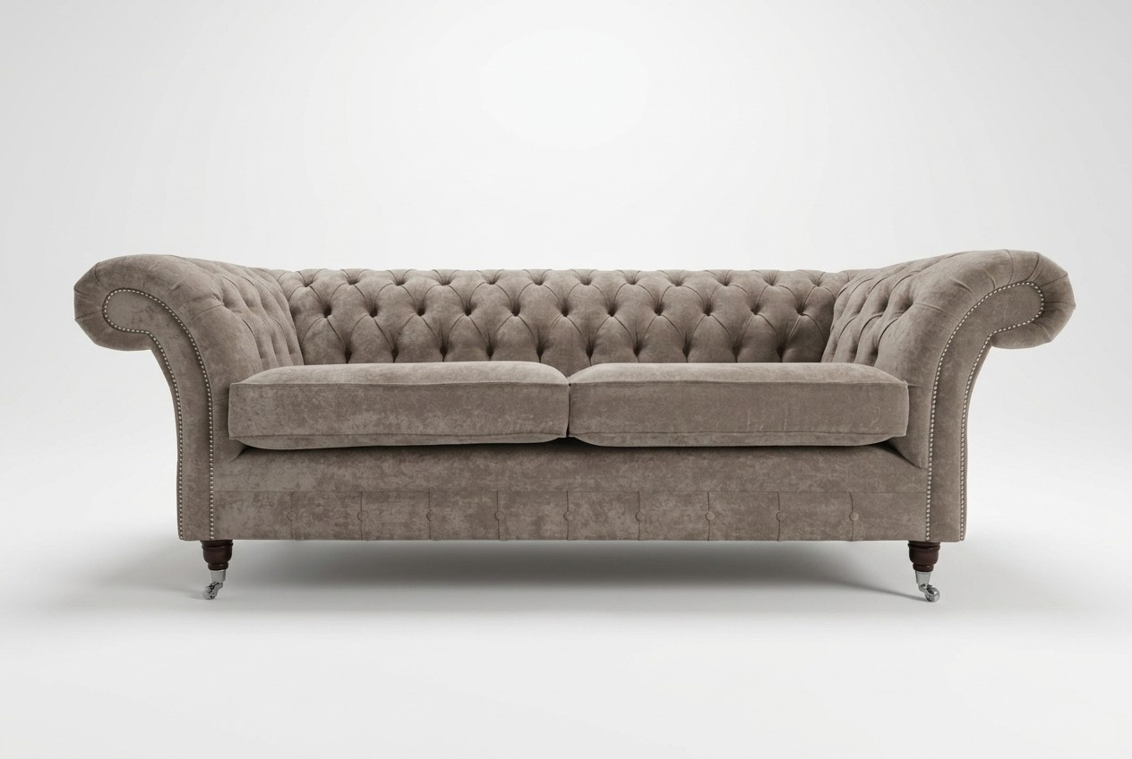 Original Chesterfield Sofa Polster Couch Webstoff Microfaser Sofas Couchen Neu