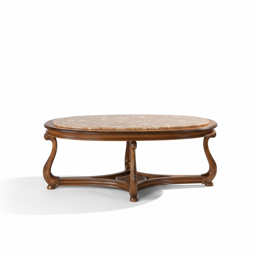 Ovaler Couchtisch Holz Tische Beistelltisch Wohnzimmer Italienische Möbel Tisch