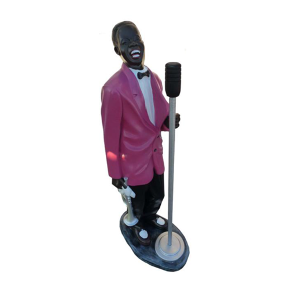 Design Sänger Figur Statue Skulptur Figuren Skulpturen Rosa Dekoration