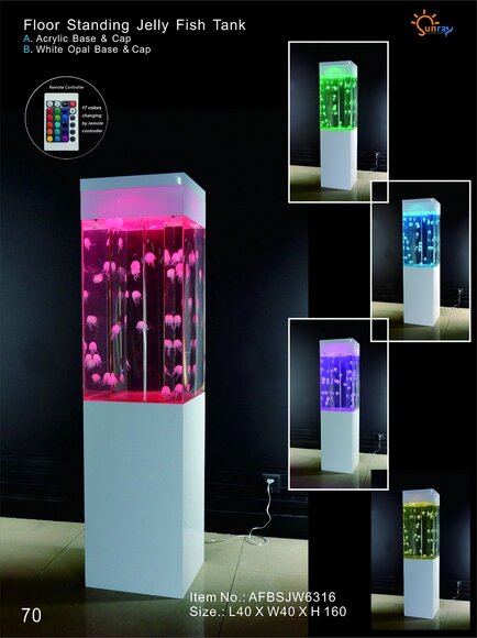 Design Aquarium Wassersäule Wasser Säule Dekoration Quallen Wasserwand