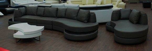 Ecksofa Wohnlandschaft Eck Leder Couch Garnitur Polster Ecke Sofa Sitz PRII-S