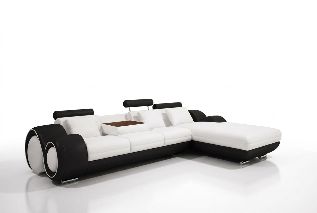 Patentiertes Design Ecksofa Sofa + USB Polster Leder Ecke Wohnlandschaft BERLIN