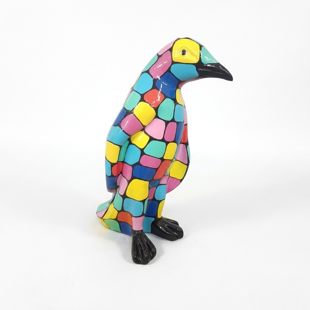 pinguin figur abstrakte figuren statuen statue moderne bunt bemalt neu