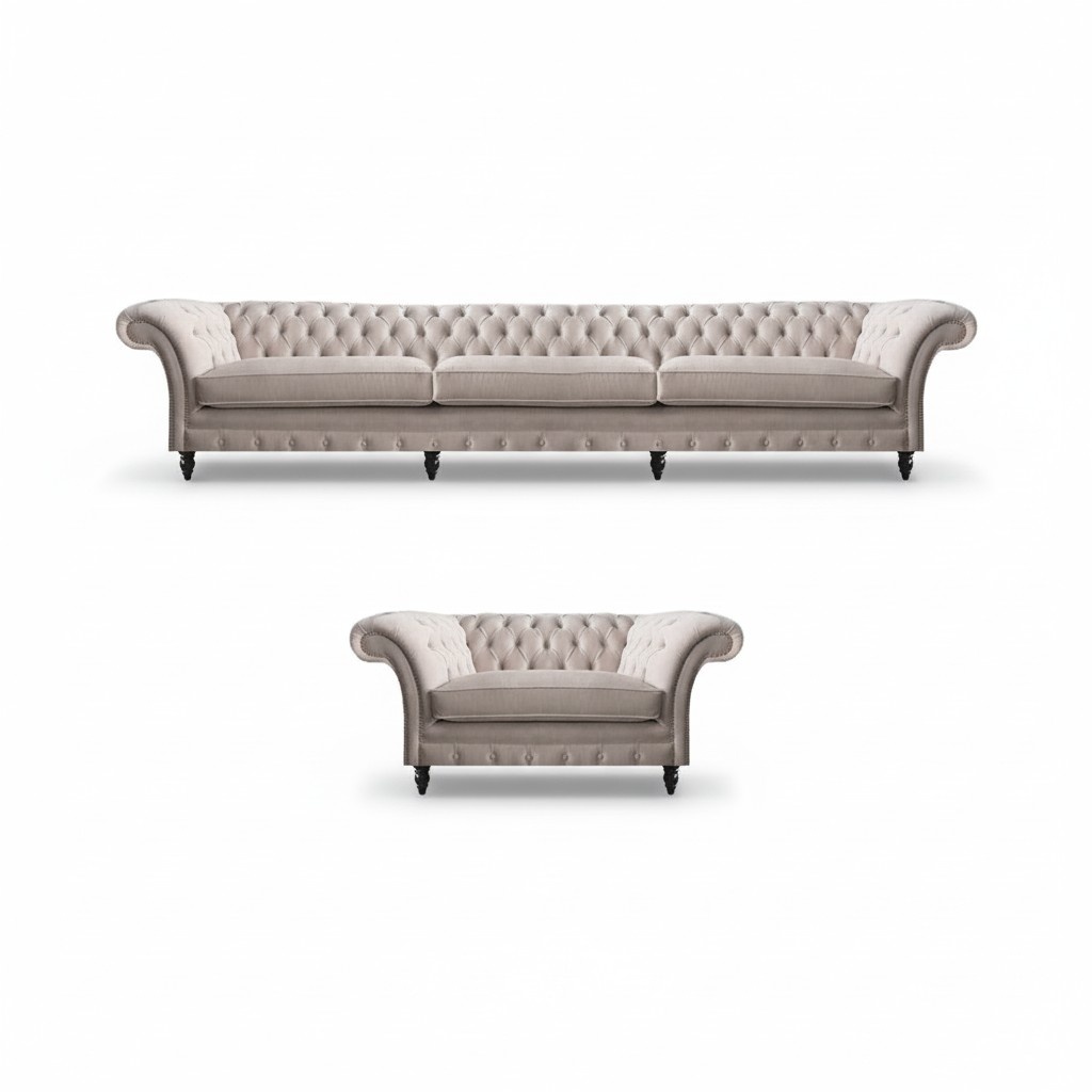 Polstermöbel Weiß Sofa Dreisitze Einrichtung Sessel Wohnzimmer Chesterfield