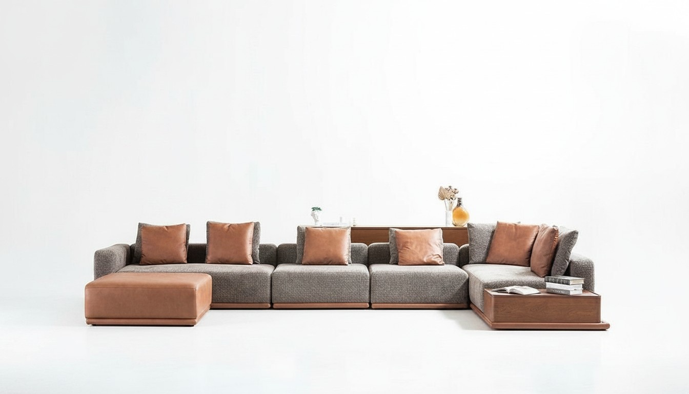 Polstersofa Eckgarnitur Ecksofa U Form Stoffsofa Couch Modern Sofa Grau