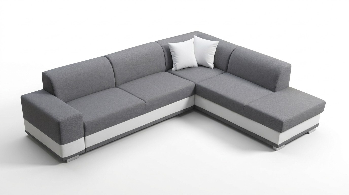 Polstersofa Loungesofa Sitzgruppe Couch Wohnzimmer mit Kissen L-Form Sofa