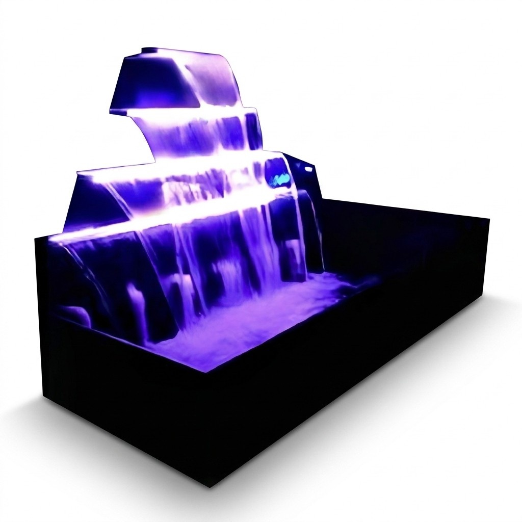 Pool Wasserfall Brunnen Edelstahl Wasserspiele Anlage Dekoration