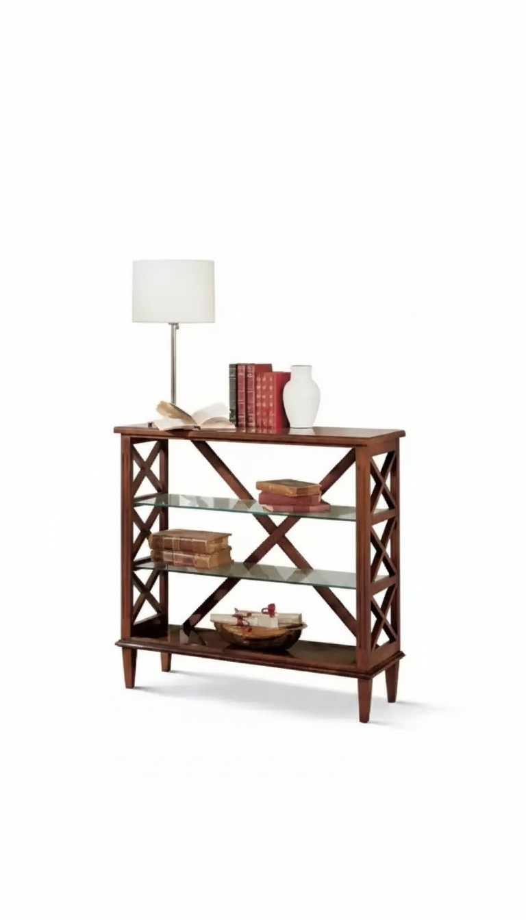 Regal Bücherschrank Braun Bücherregal Klassische Wohnzimmer Design