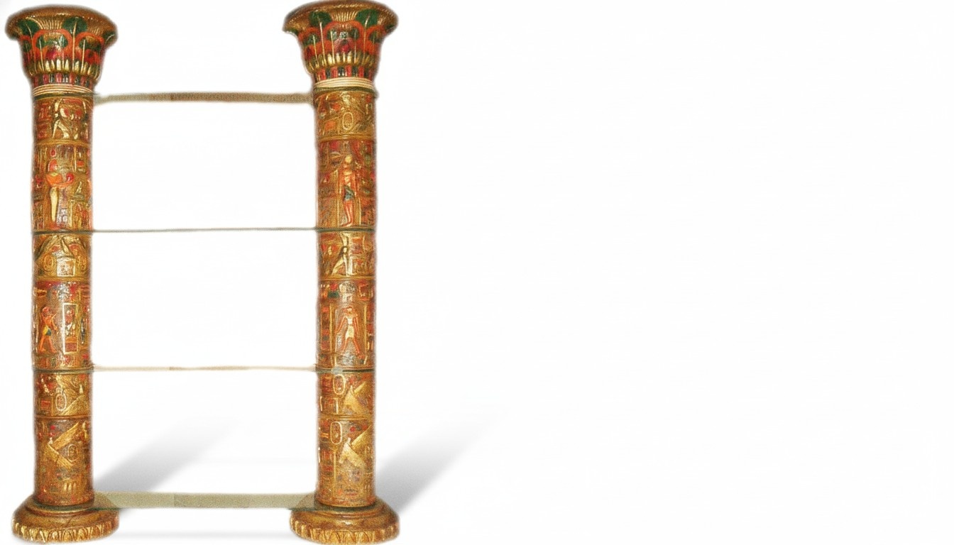 Regal Glas Vitrine Ägyptische Regale Vitrinen XXL Säulen 240cm Säule