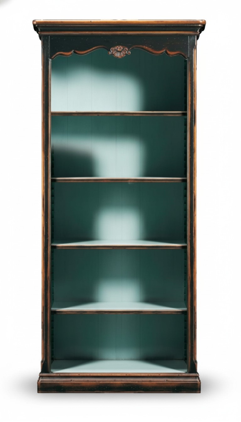 Regal Schrank Bücherschrank für Büro Bücherregal Braun Hochschrank Echtholz Neu