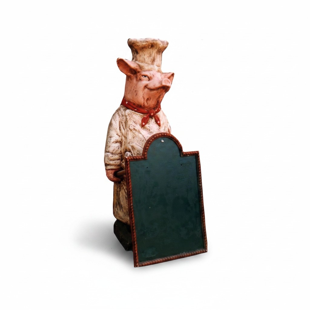 Restaurant Ständer Tafel Steak Figur Statue Skulptur Figuren Skulpturen
