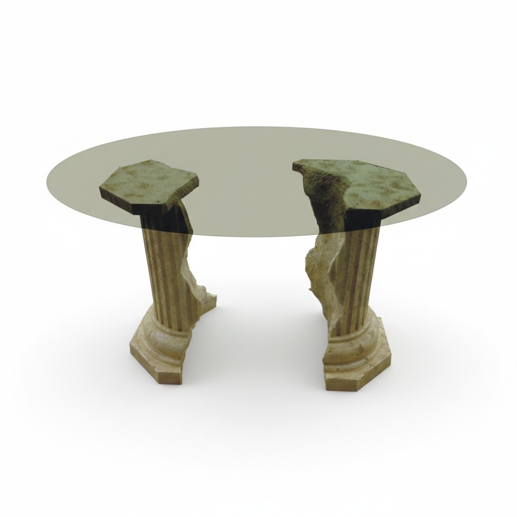 Römisches Design Couchtisch Rund Säulen Wohnzimmer Möbel Tische