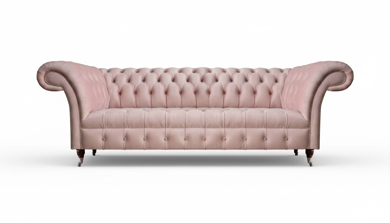 Rosa Chesterfield Wohnzimmer Couch Stilvolle Polstersofas Design Couch