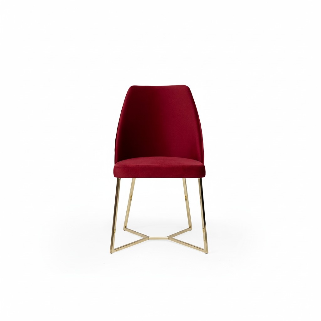 Roter Designer Stuhl Metallrahmen Esszimmer Edelstahlstuhl Stühle Neu
