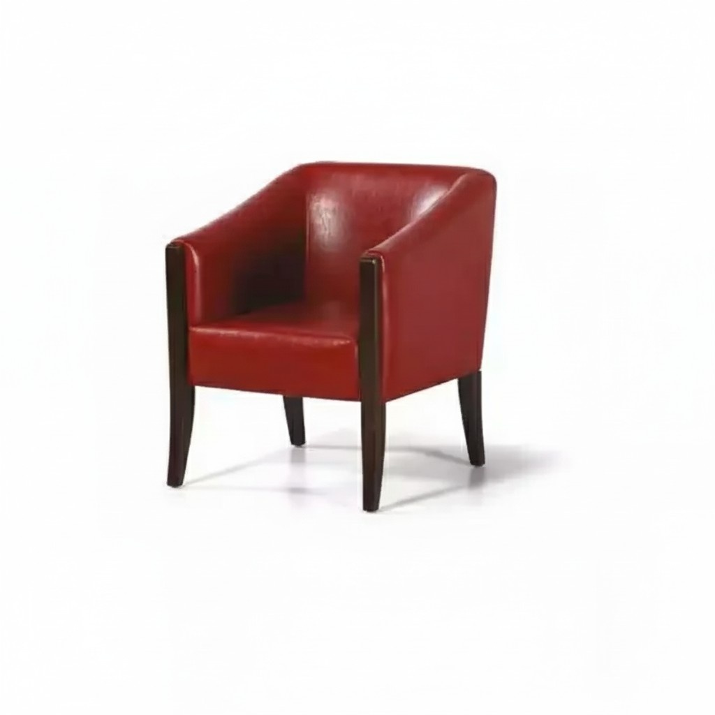 Roter Sessel Textil Möbel Stil Modern Büromöbel Arbeitszimmer Design Holz
