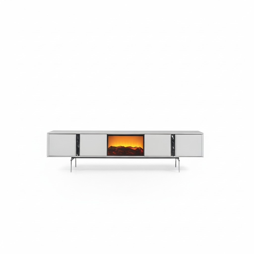 rtv sideboard mit Kamin tv fernseher ständer möbel luxus lowboard 240cm