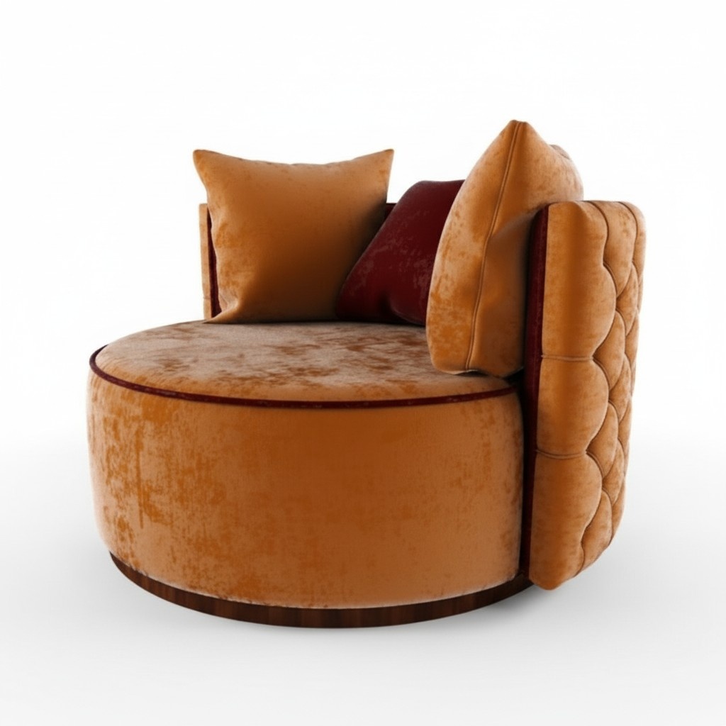 Rund Sessel Chesterfield Club Runde Sofa Couch Runde Relax Stühle Polster Stuhl