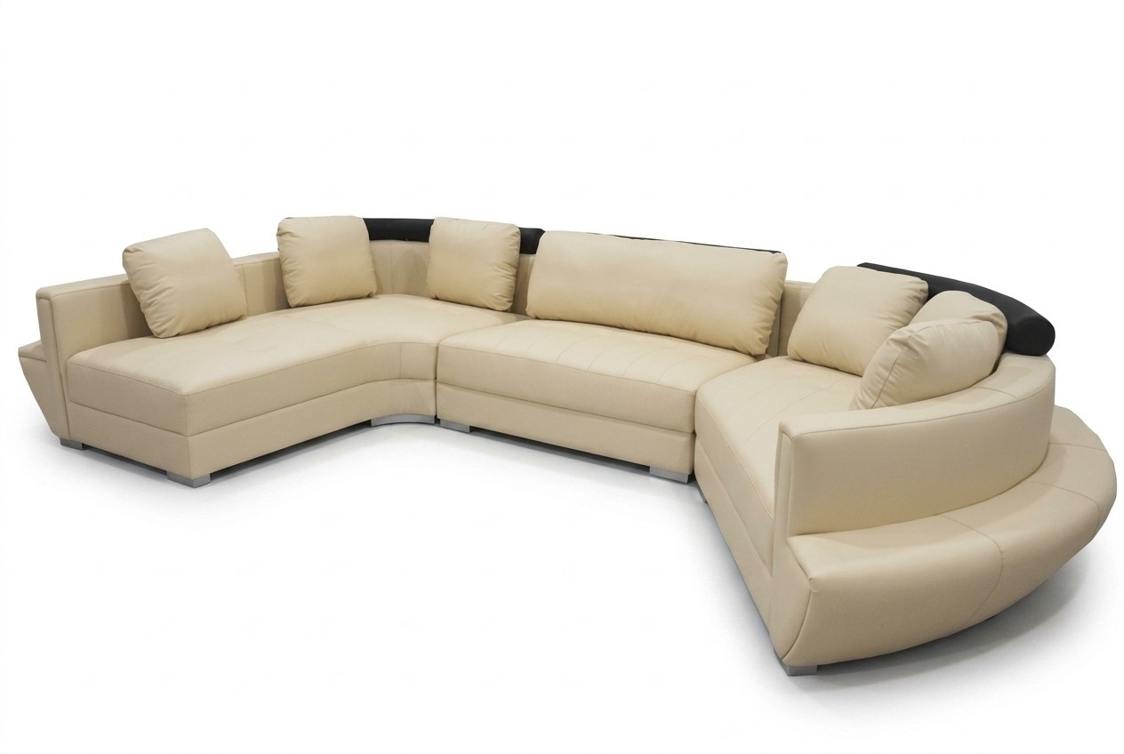Runde Eck Sofa Couch Polster XXL Big Rund Couchen Dekor Wohnlandschaft