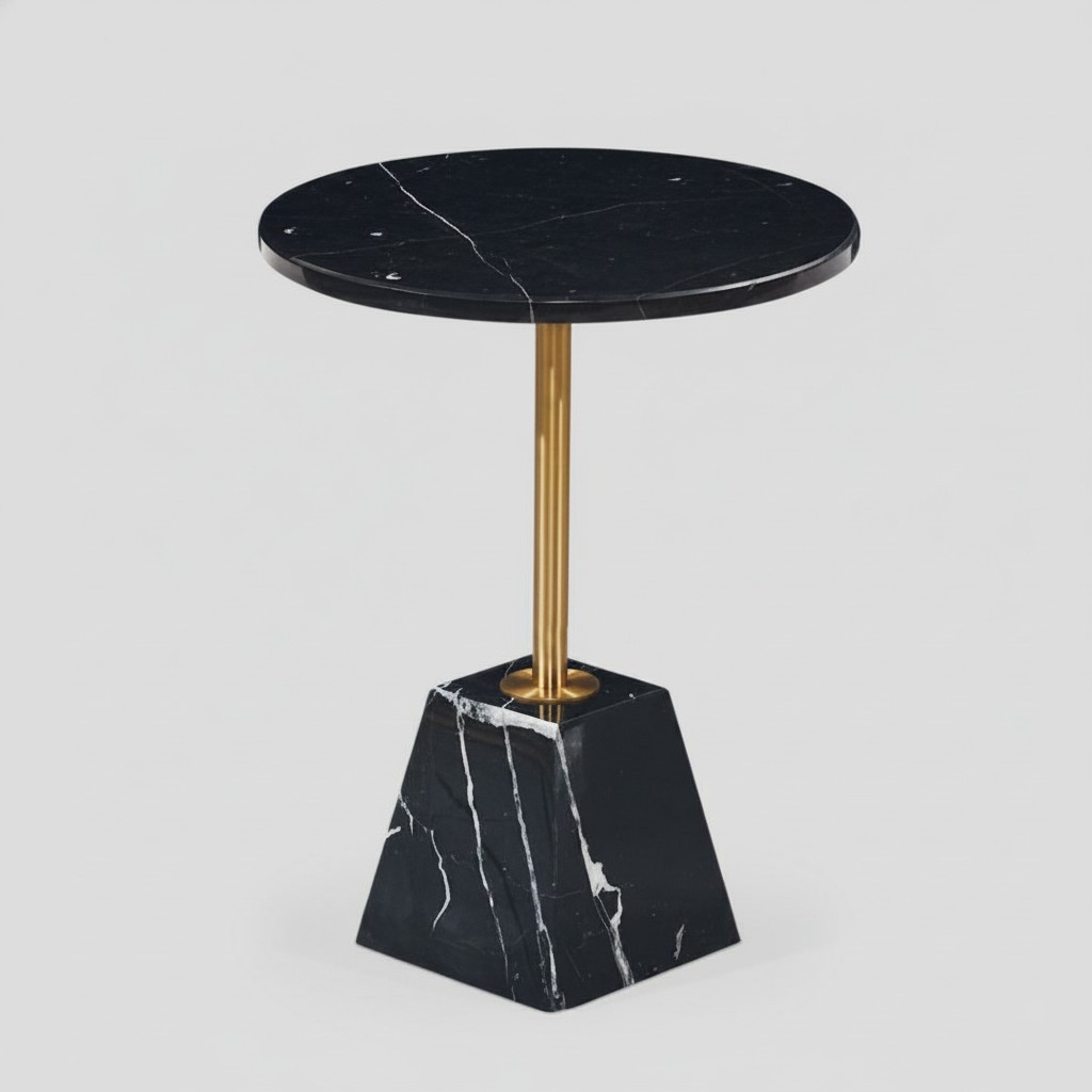 Runder Schwarzer Couchtisch Beistelltisch Designer Tisch Wohnzimmer