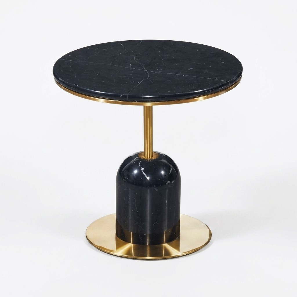Runder Wohnzimmer Beistelltisch Schwarzer Sofatisch Luxus Couchtisch Tisch