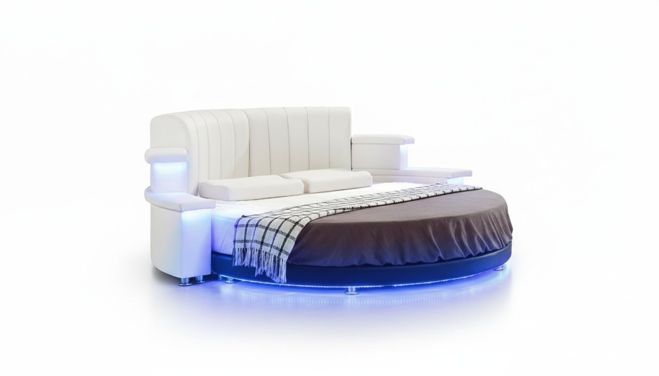 Rundes Bett Möbel Modern Luxus Betten Bettgestell 200x200 Rund