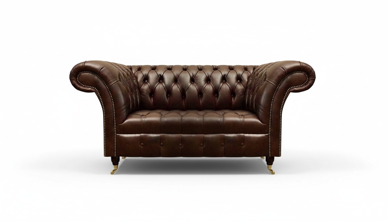 Schicker Brauner Chesterfield Dreisitzer Wohnzimmer Möbel Luxus Sitzer