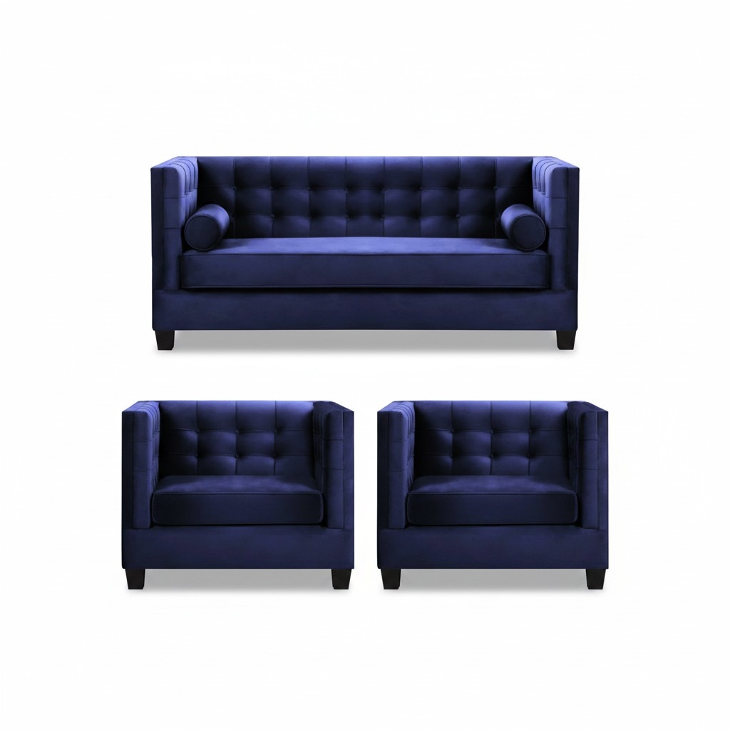 Schlafsofa Sessel Kreative Möbel Textil Stoff Blau Gruppe Wohnzimmer