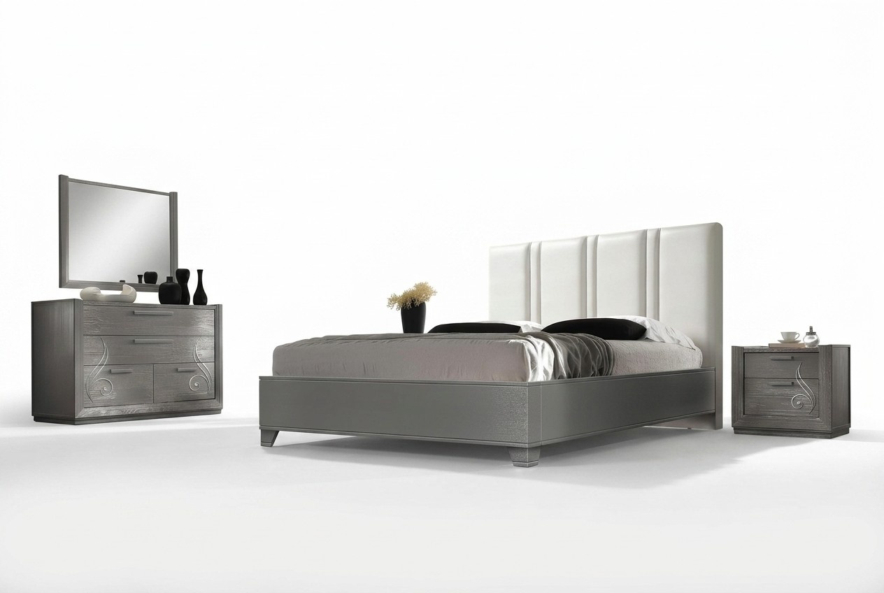 Schlafzimme Bett Nachttisch Betten Gruppe Doppelbetten Bettgestell Set 3tlg.