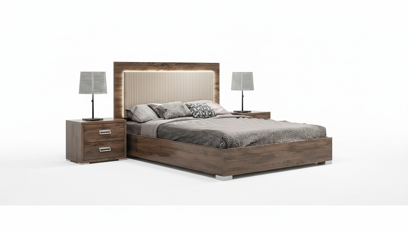 Schlafzimmer Bett Nachttisch Betten Set Bettrahmen Nachttische Garnitur 3tlg.
